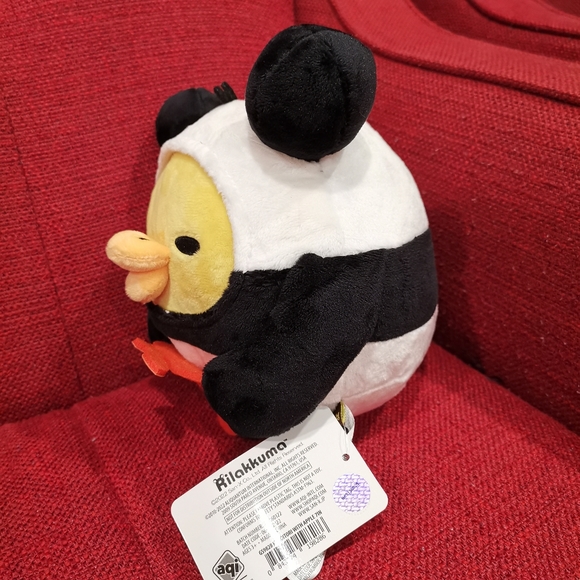 New Rilakkuma Panda Kiiroitori with Apple 7" plush San-X - Picture 2 of 6